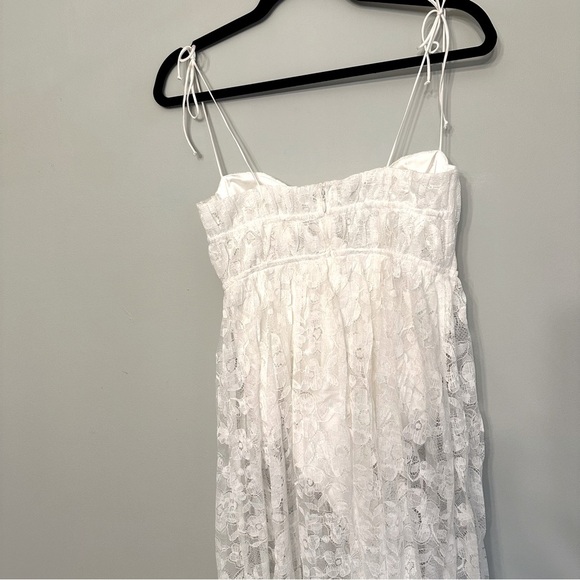NWT For Love & Lemons Lorena Maxi Dress in White Lace Size Medium Bridal Wedding - Picture 7 of 13